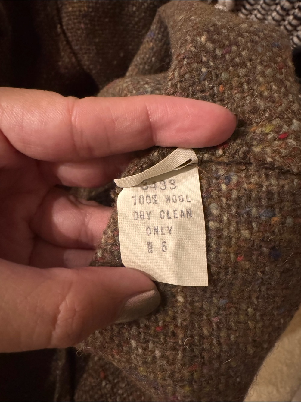 Vintage 70’s Wool Perry Ellis Long Skirt: 26 Waist - Picture 5 of 5